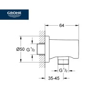 MEDIDAS TOMA DE AGUA RAINSHOWER GROHE